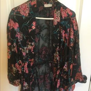 Free People sheer kimono style top